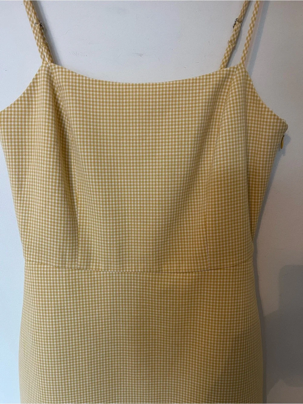 Wilfred Gingham Mini Dress Size 4 Yellow Isabelle Aritzia Summer - Picture 4 of 9
